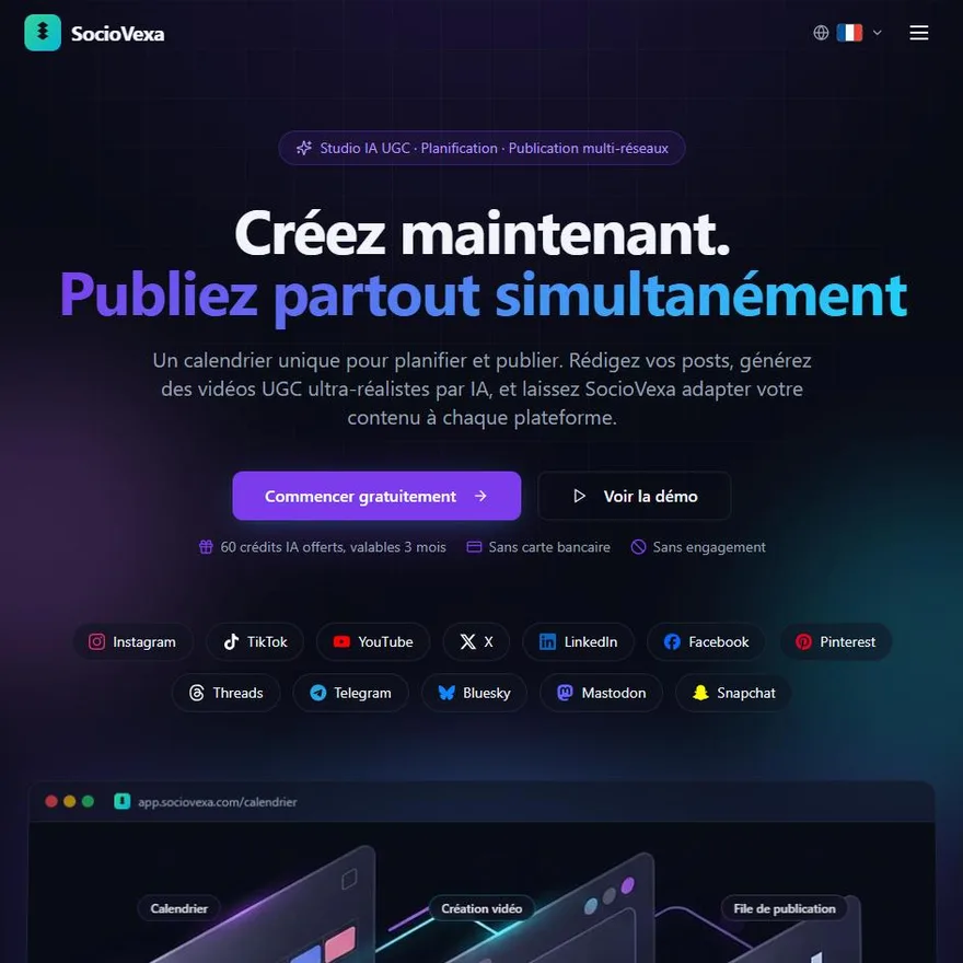 Capture d'écran du site SocioVexa